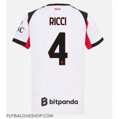 Dres AC Milan Samuele Ricci #4 Preč pre Ženy 2025-26 Krátky Rukáv Dres AC Milan Samuele Ricci #4 Preč pre Ženy 2025-26 Krátky Rukáv